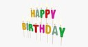 Happy Birthday Candles with Flame