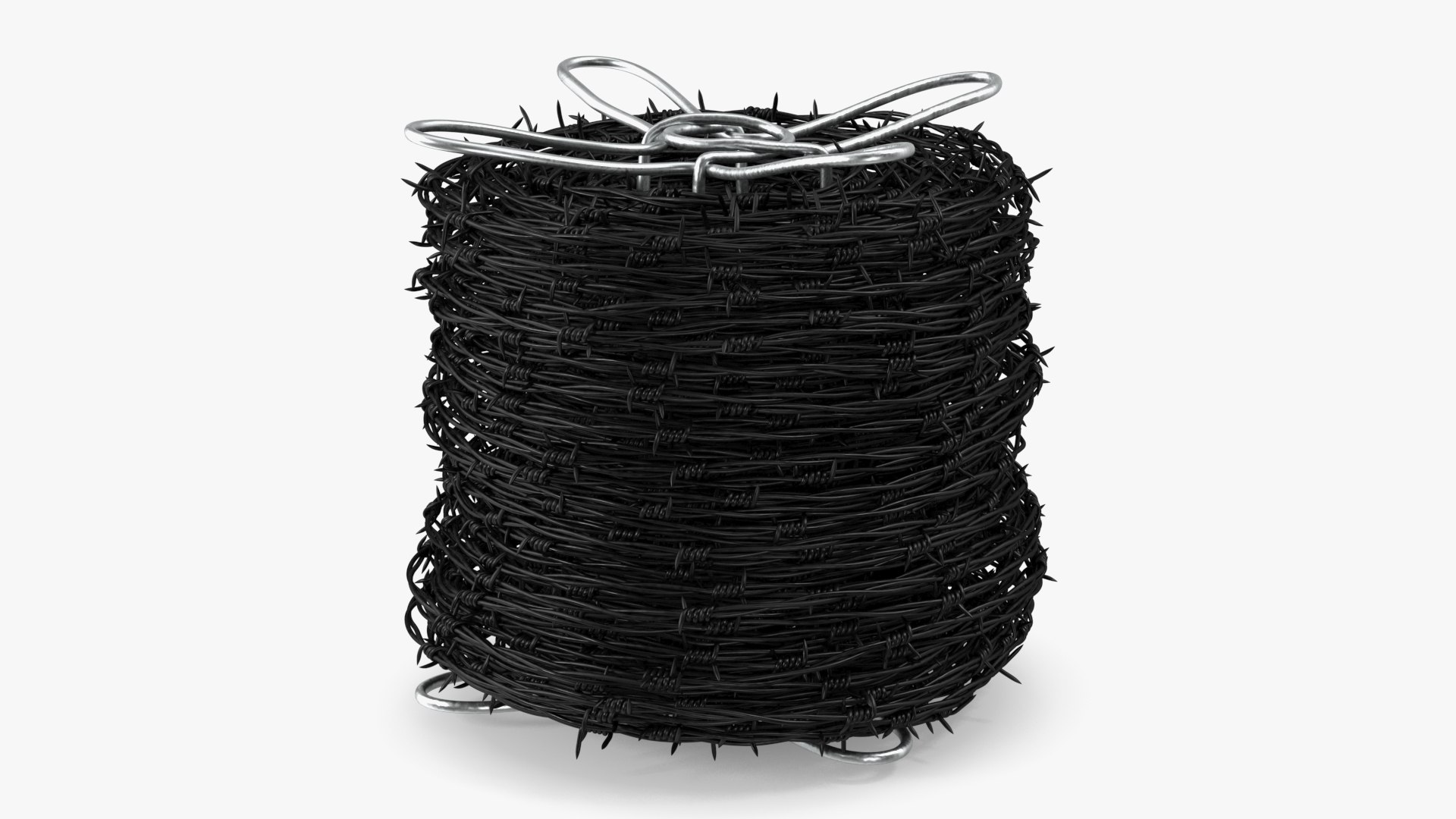 Barbed Wire Roll Black 3D model for industrial visualization, technical presentation, simulation, product rendering, and animation
