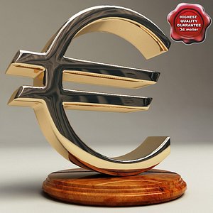 Euro Sign Symbol 3D Model $10 - .3ds .fbx .obj .max .usdz .c4d  .unitypackage .upk .ma .gltf .usd - Free3D
