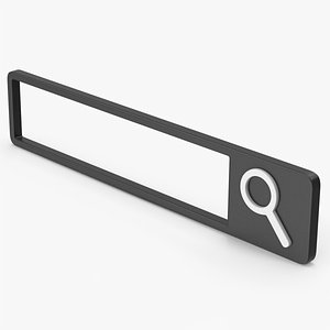 3D Black Search Bar Symbol model