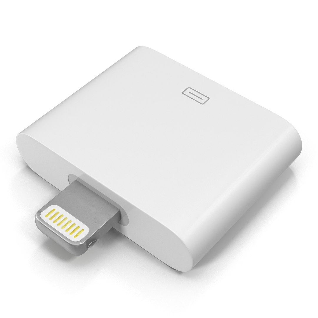 Apple Lighting to 30 pin Adapter 3D model preview