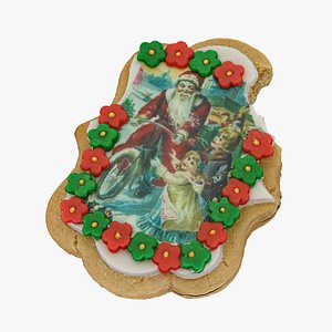 santa gingerbread cookie 01 3D model