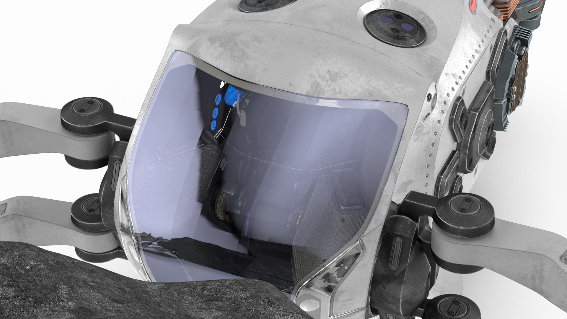 Spaceship Loader With Asteroid Rigged 3D Model - TurboSquid 2350697