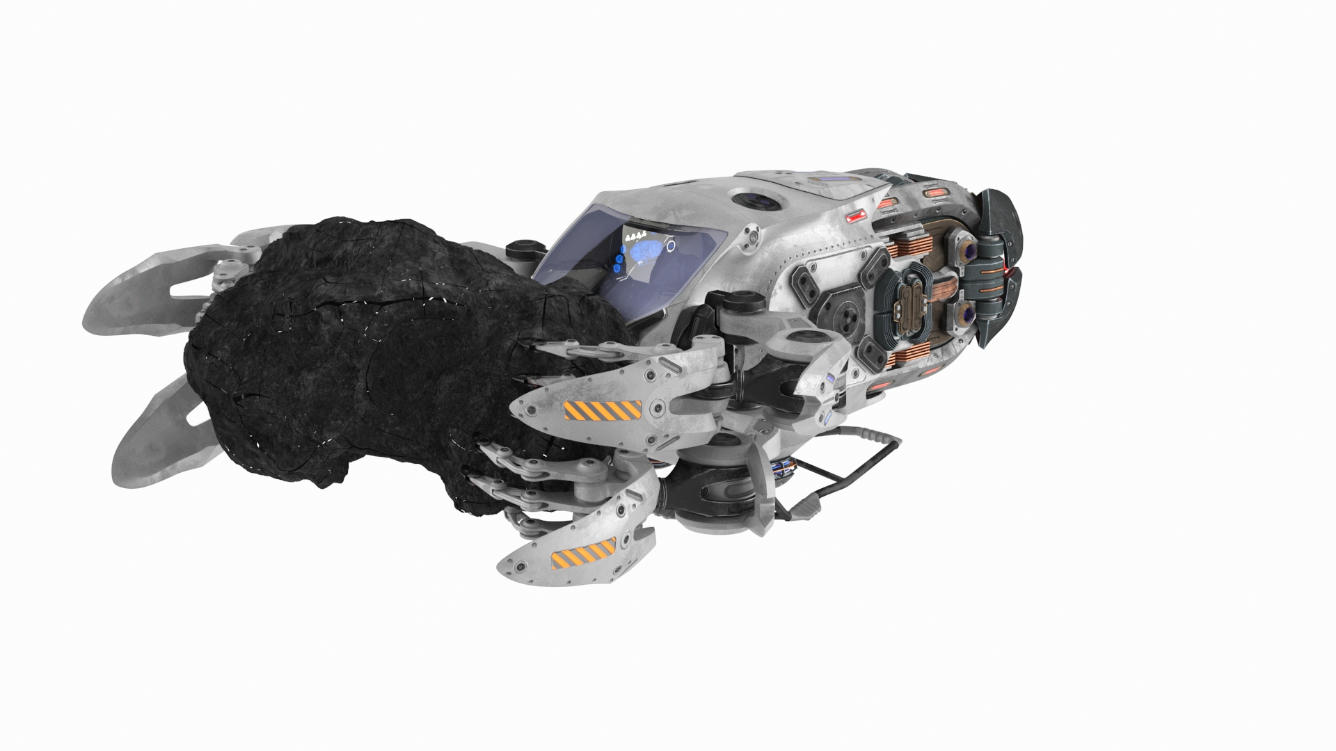 Spaceship Loader With Asteroid Rigged 3D Model - TurboSquid 2350697