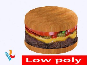 3d model hamburger