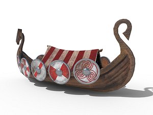 3D viking ship drakkar pbr model