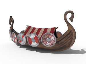 Viking Ship Drakkar PBR Low Poly