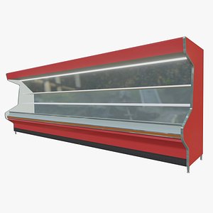 3D Retro Grocery Store Refrigerated Display model