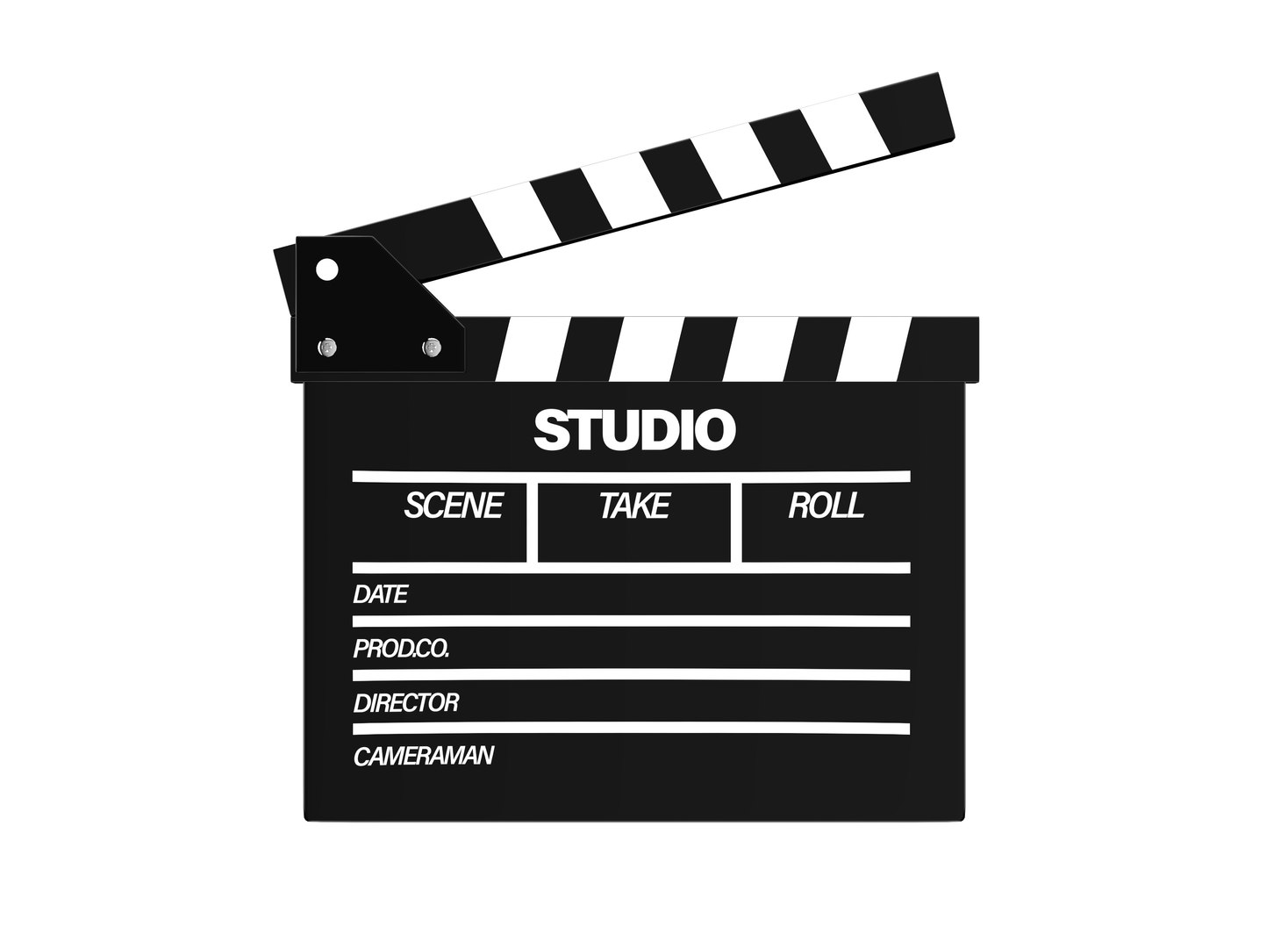 3D realistic clapper board https://p.turbosquid.com/ts-thumb/SR/7RIj5b/07O8KMxV/4/png/1608809193/1920x1080/fit_q87/187fbbb08945ef57e489188e5266a63b1b9c3b36/4.jpg