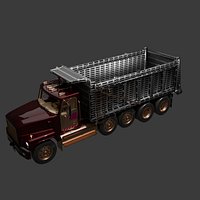 Chinese Red Cherry Dump Truck 3D Model