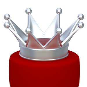 3D Royal coronation Silver crown