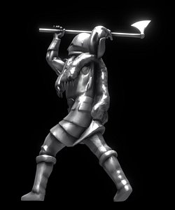 Viking with twohanded axe 3dprintable