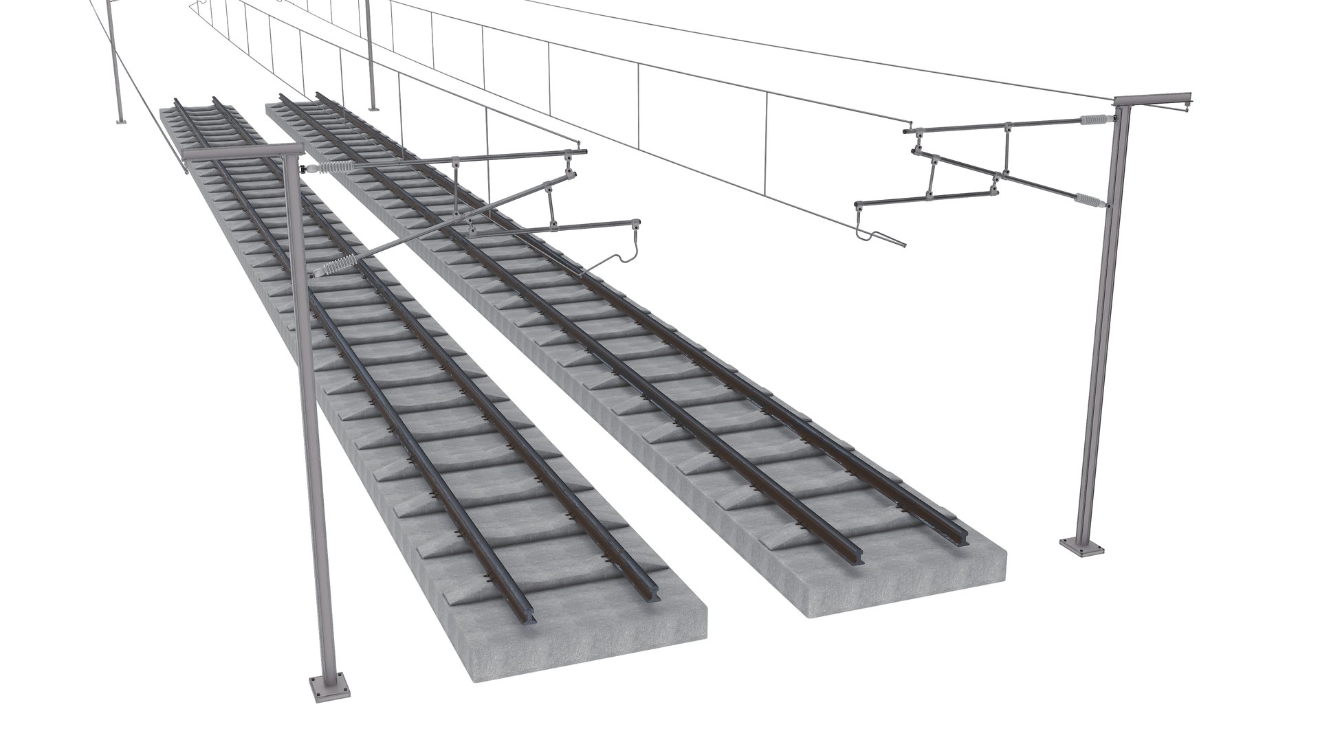 3D Direct Railway Section - TurboSquid 2261088