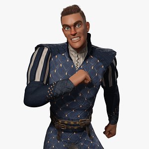 Cartoon Adventurer in Quilted Armor