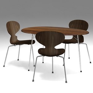 table ant chair arne jacobsen 3d model