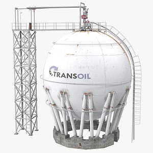 Oil Storage Tank 3D Model