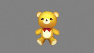 cartoon yellow toy bear Low-poly 3D model model