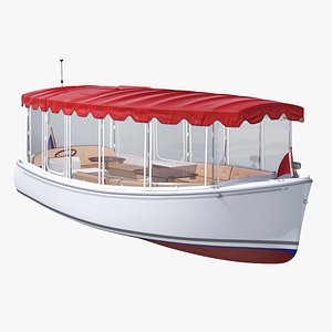 Pleasure Boat with Canvas Enclosures
