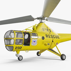 Search and Rescue Helicopter Sikorsky H-5 Rigged 3D model