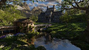 3D model Mansion Scene