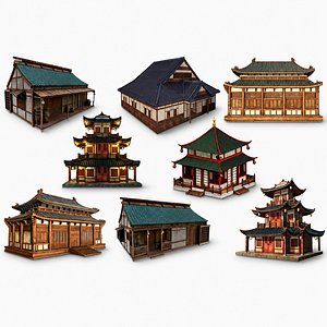 3D Asian Traditional Architecture Pack &ndash; Japanese, Chinese &amp; East Asian Buildings Collection model
