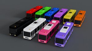 Low Poly Bus Collection 070546 3D model