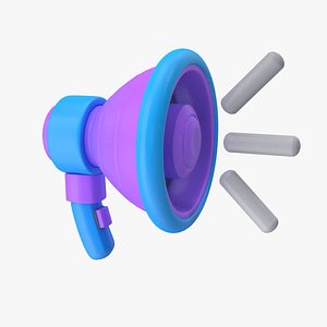 3D Purple Blue Megaphone Icon