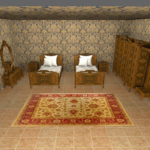 antique bedroom 3d obj