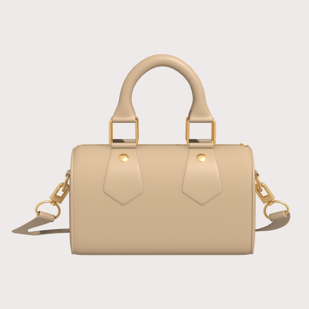 3D Beige bag with shoulder strap TurboSquid 2149100