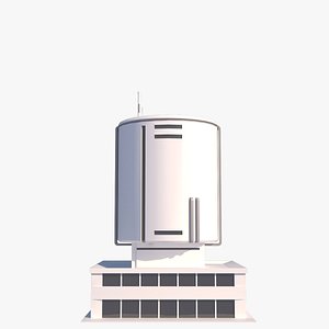 3D Industrial Building 03 - Low-poly Small Silo Factory model