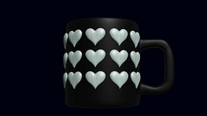 Elegant Heart Adorned 3D Cup Perfect for Special Moments ready for printing