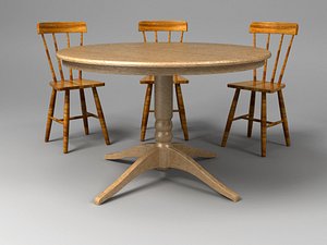 3d kitchen table chair