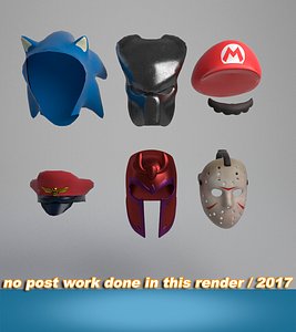 3D model helmets masks