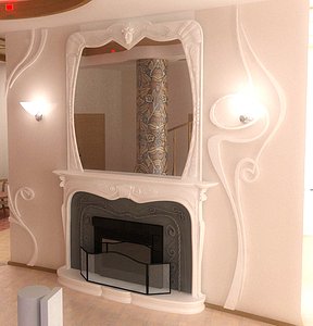 classic fireplace 3d model