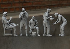 3D german soldiers officer