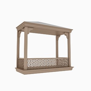 wooden balcony 3D model