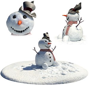 3D model little snowman