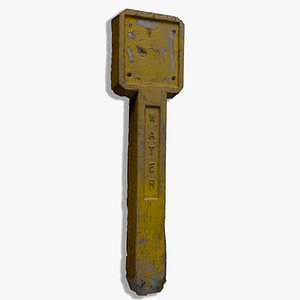 Concrete Water Marker - Yellow