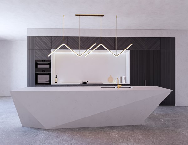 3D Modern Kitchen Created in Revit 14