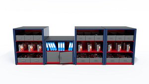 3D Counter magasin industrial