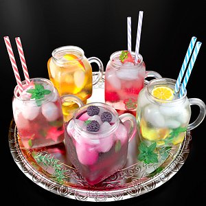 Fruit and alcoholic cocktails