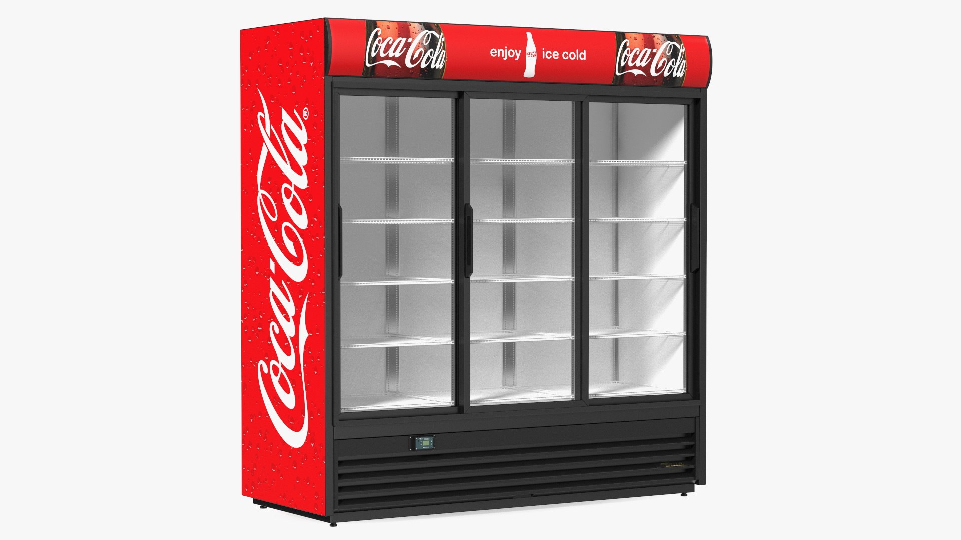 Beverage Cooler Three Glass Doors Coca Cola 3D model preview