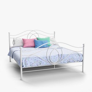 3D model bed bedroom interiors