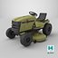 Texturas PBR de un tractor de jardín realista con cortacésped antiguo