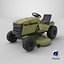 Texturas PBR de un tractor de jardín realista con cortacésped antiguo