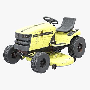 Old Ride-On Lawn Mower Realistic Garden Tractor PBR Textures