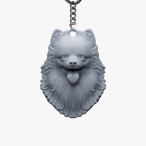 Pomeranian Dog Keychain STL1 3D model