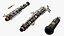 3D Woodwind Instrument Oboe Disassembled