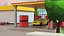 Low Poly Cartoon Gas Station