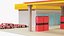 Low Poly Cartoon Gas Station